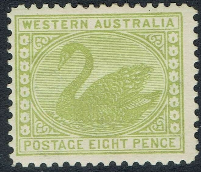 WESTERN AUSTRALIA 1905 SWAN 8D WMK CROWN/A PERF 12.5 