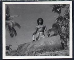 Fiji 1951 Fijian Beating Lali B&W photograph (2.5 x 2...