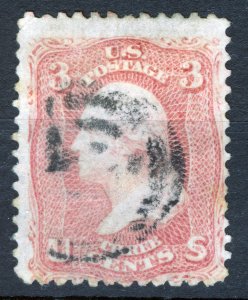 USA- stamp, 1861 Rose Pink 3 ¢, George Washington, Scott #64b