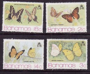 Bahamas-Sc#370-3- id9-unused hinged set-Insects-Butterflies-1975-