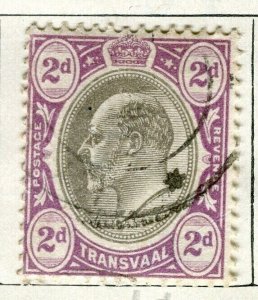 TRANSVAAL; 1902 early Ed VII issue fine used 2d. value