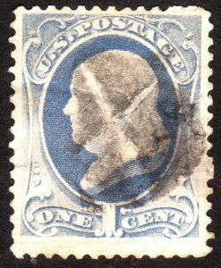 1881, US 1c, Franklin, Used, Sc 206