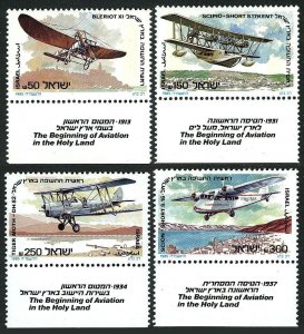 Israel 900-903-tab, MNH. Michel 990-993. Aviation in Holy Land, 1985.