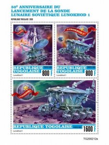 Togo Space Stamps 2020 MNH Soviet Lunar Probe Lunokhod 1 Launch 3v M/S