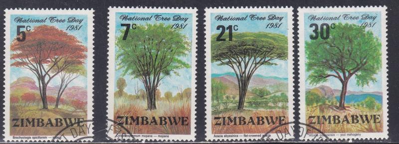 Zimbabwe # 442-445, National Tree Day, Used Set, 1/2 Cat.