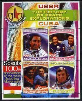 IRAQI KURDISTAN - 2005 - Space, Cuba - Perf 4v Souv Sheet -Mint Never Hinged