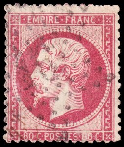 France Scott 28, Die I (1862) Used G-F, CV $30.00 C