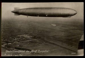 Germany Graf Zeppelin Deutschlandfahrt 6pf Frederick the Great Stamp RPPC G68711