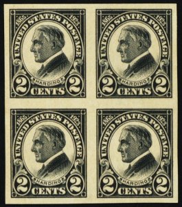 611, Mint Superb NH 2¢ Warren Harding Block - Stuart Katz