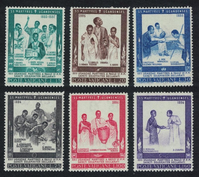 Vatican Ugandan Martyrs 6v 1965 MNH SC#404-409 SG#448-453