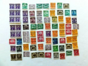 Mini Lot of 77 Double Line City Precancels, some duplication, Nice clean lot