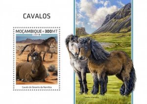 Mozambique - 2018 Horse Breeds - Stamp Souvenir Sheet - MOZ18509b