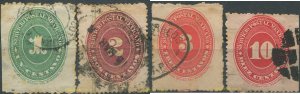 683651 USED MEXICO 1887 PAPEL CON LINEAS AZULES VERTICALES O HORIZONTALES