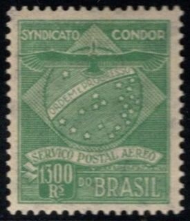 1927-30 Brazil Scott #- 1CL5  Condor Syndicate Airmail 1,300 Reis Unused
