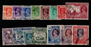 BURMA SG18b/32 1938-40 DEFINITIVE SET TO 5r FINE USED