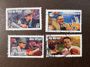 USA USED #3143-6 set of 4   *1997* Football Coaches