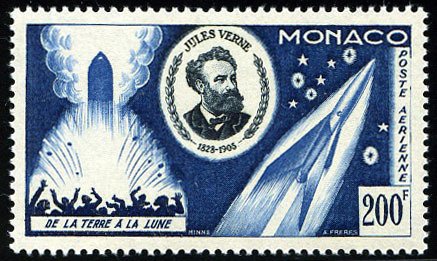 Monaco #C45 (YT PA60) Cat€35, 1955 200f Jules Verne, never hinged