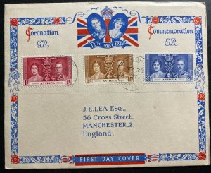 1937 St Johns Antigua First Day Souvenir cover King George VI Coronation KGVI