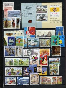 Finland-Aland #71 172 (F295) Complete issues 1993-2000, MNH, VF, CV$139.60