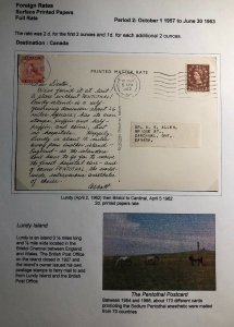 1962 Lundy Channel Island England Color Postcard Cover To Canada Via Bristol