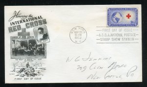 US 1016 International Red Cross ADDR Fleetwood cachet FDC