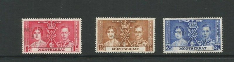 Montserrat 1937 Coronation Used Set SG 98 / 100