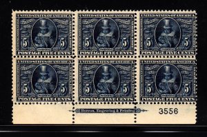 330 F-VF/OG plate block of 6. Rare plate. 4 stamps NH