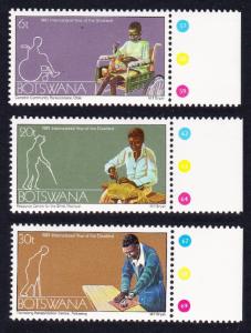 Botswana International Year for Disabled Persons 3v WITH MARGINS SG#486/88