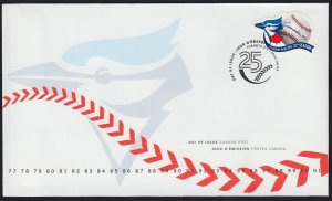 TORONTO BLUE JAYS BASEBALL TEAM EMBLEM = Official FDC Canada 2001 #1901