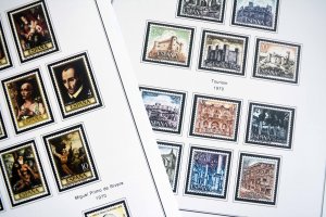 COLOR PRINTED SPAIN 1944-1975 STAMP ALBUM PAGES (100 illustrated pages)