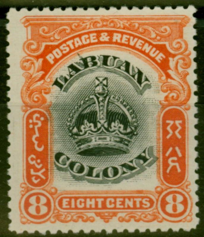 Labuan 1902 8c Black & Vermilion SG121b Line Through B Fine & Fresh Mtd Mint