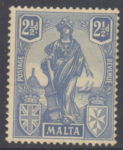 Malta Scott 104 - SG129, 1922 George V 2.1/2d MH*