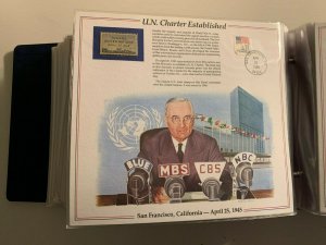 the history of American stamp panel: UN charter established