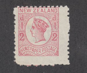 New Zealand Sc P3b MNH. 1875 ½p rose QV newspaper stamp, fresh