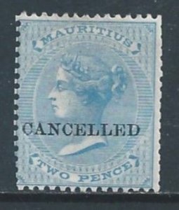 Mauritius #33 MH Ovptd. Cancelled 2p Queen Victoria - Wmk. 1