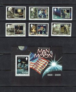 Isle of Man: 2009, Europa, 40th Anniversary First Moon Landing, MNH set + M/S