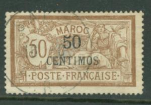 French Morocco # 20  50c Surcharged  (1) VF Used