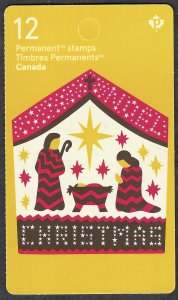 Canada #3133a P Christmas - Nativity (2018). Booklet of 12 stamps. MNH.