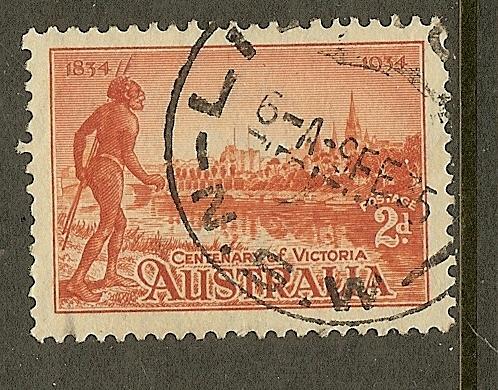 Australia, Scott #142a, 2p Tribesman, P 11 1/2, Used 