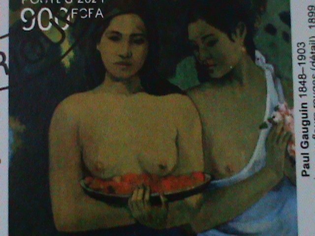 ​CENTRAL AFRICA-2021-FAMOUS NUDE ARTS PAINTINGS-BY PAUL GAUGUIN CTO SHEET VF