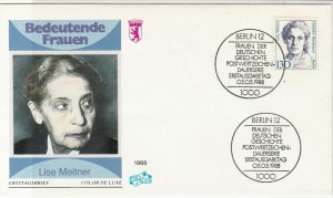 Germany 1988 Famous German Women Lise Meitner FDC Stamps Cover Ref 24609