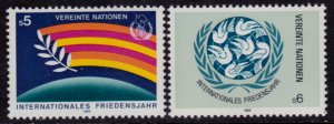 UN Vienna #64-65 MNH - International Peace Year (1986)