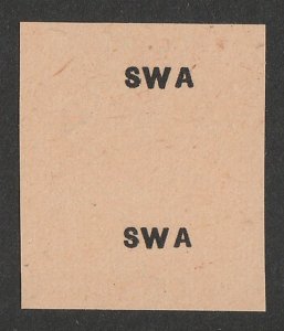 SOUTH WEST AFRICA 1943 SWA overprint only, imperf Proof pair on buff paper. 