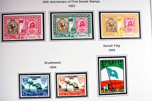 COLOR PRINTED ITALIAN SOMALIA 1903-1960 STAMP ALBUM PAGES (45 illustrated pages)