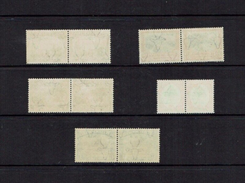 South West Africa: 1927, Selection of Joined pairs, Antelope watermark, VLHM.