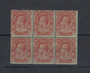 Turks & Caicos KGV 1922 2/- Block Of 4 SG184 MNH JK93