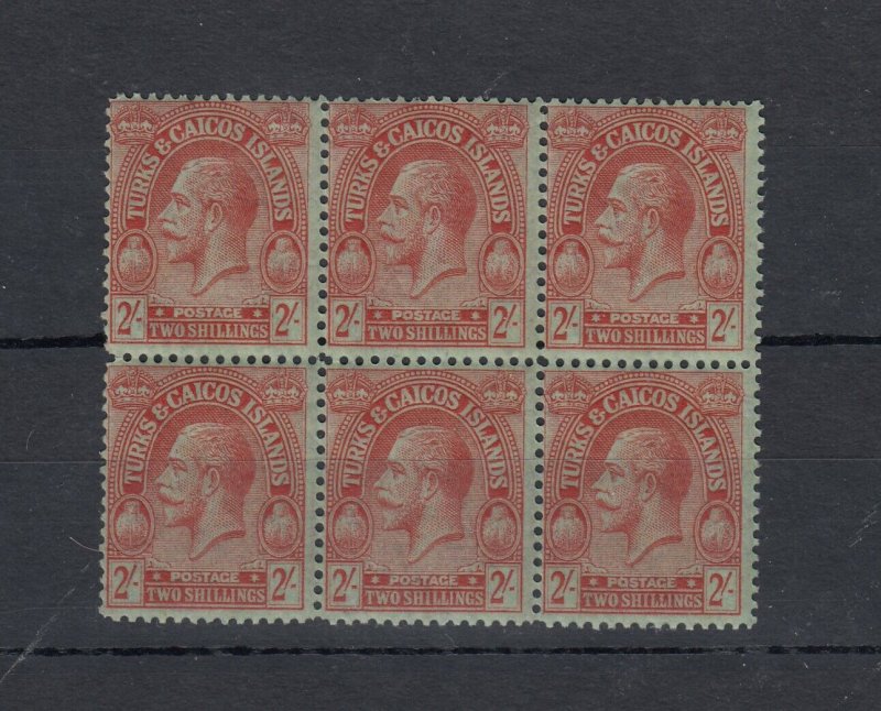 Turks & Caicos KGV 1922 2/- Block Of 4 SG184 MNH JK93