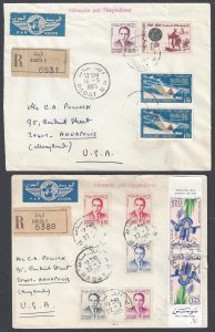 MOROCCO 1965 TWO REGISTERED RABAT COVERS AIR MAIL TO US