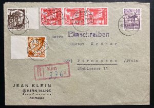1948 Kirn Germany Allied occupation Commercial Cover To Pirmasens Sc#6N16