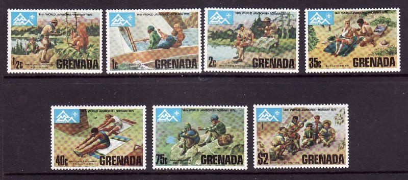 Grenada-Sc#644-50-unused hinged set-Boy Scouts-1975-